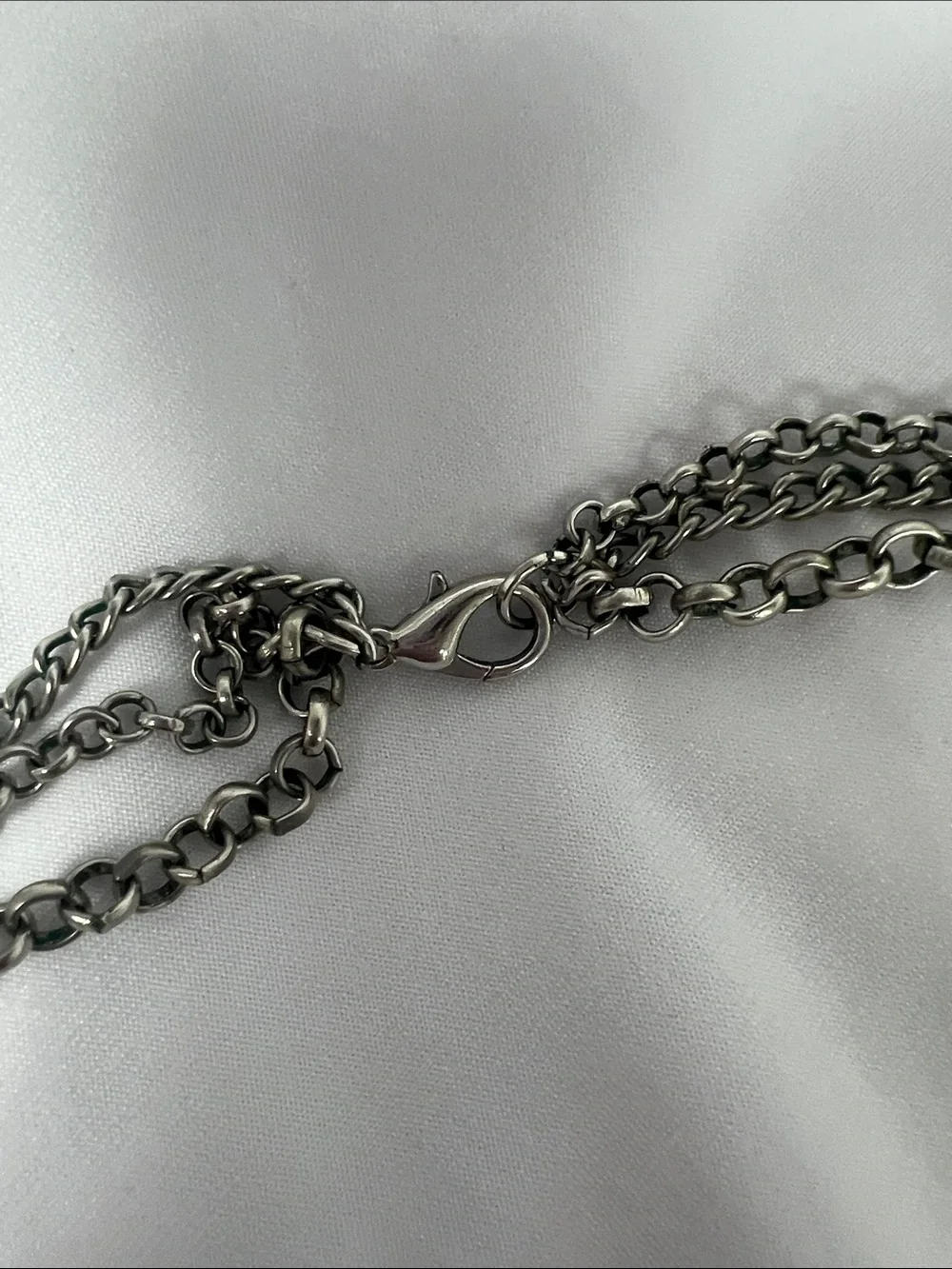 Silver Multi-Strand Beaded Long Necklace - Women Jewelry